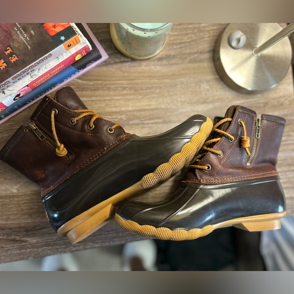 Sperry Saltwater Leather Waterproof Rubber Duck Boots - Picture 6 of 9